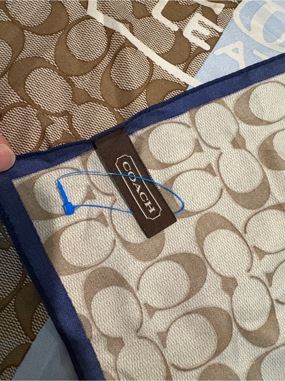 COACH Signature Logo 100% Silk Scarf - Picture 2 of 6